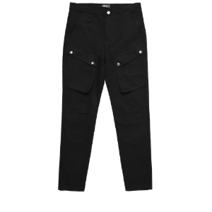 [디한웍스 라이더팬츠] DEEHONWORKS - QUEUE (Leather panel Cut cargo pants) Black