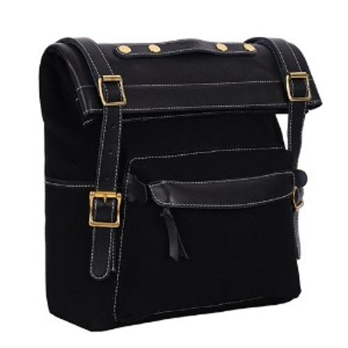[인다이스 사이드백] INDICE - Canvas Motocycle Side Bag And one-touch bracket 2.0 (Black)