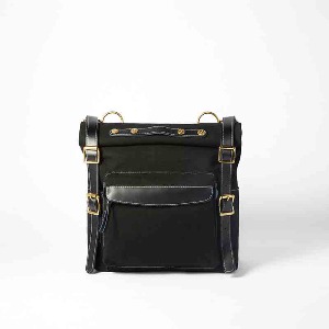 [인다이스 사이드백] INDICE - Canvas Motocycle Side Bag And one-touch bracket (Black)