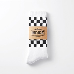 [인다이스 양말] - Terrycushion Checked Socks(WHITE)