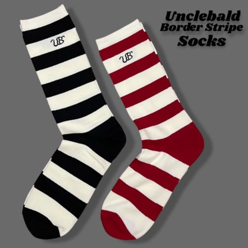 [엉클볼드 스트라이프 보드체크 양말세트] UNCLE BALD - Border Stripe Socks 1PACK