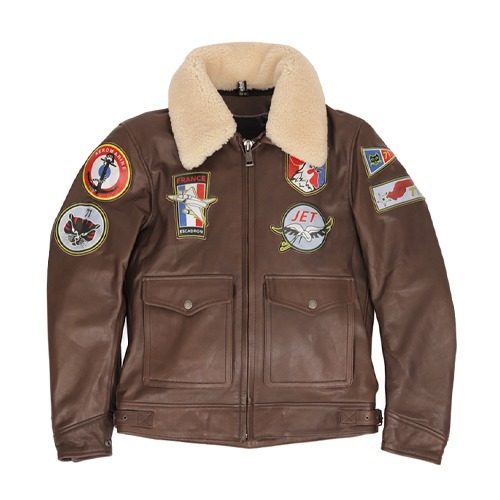 [헬스톤스 스쿼드론 재킷] HELSTONS - ESQUADRON Leather Jacket MARON