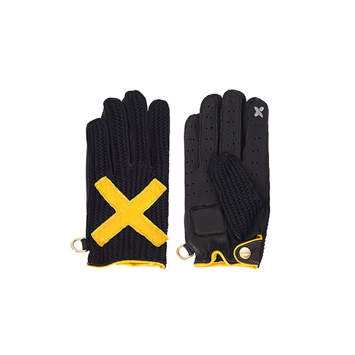 [인다이스 클래식 니트 글러브] INDICE - Summer Knit X ALL BLACK Gloves X SMART TOUCH_Yellow Edition(DEER/KNIT/BLACK)
