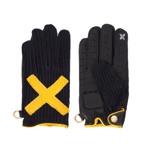 [인다이스  니트 글러브] INDICE - Summer Knit X ALL BLACK Gloves X SMART TOUCH_Yellow Edition(DEER/KNIT/BLACK)